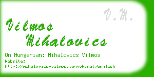 vilmos mihalovics business card